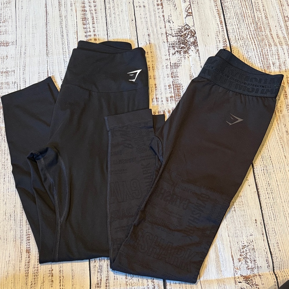 Gymshark Black Leggings Set of 2🖤🦈